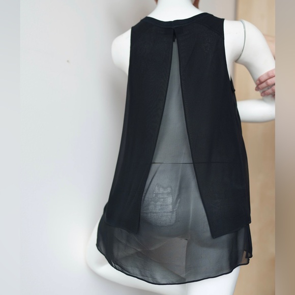 RAG & BONE Sheer Tunic Sleeveless Blouse in Black, Size Small - Picture 4 of 10